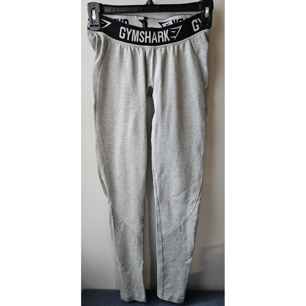 Gymshark Women XS Gray Athletic Leggings Logo Waistband 22x26 Pre-Owned‎ NO SIZE